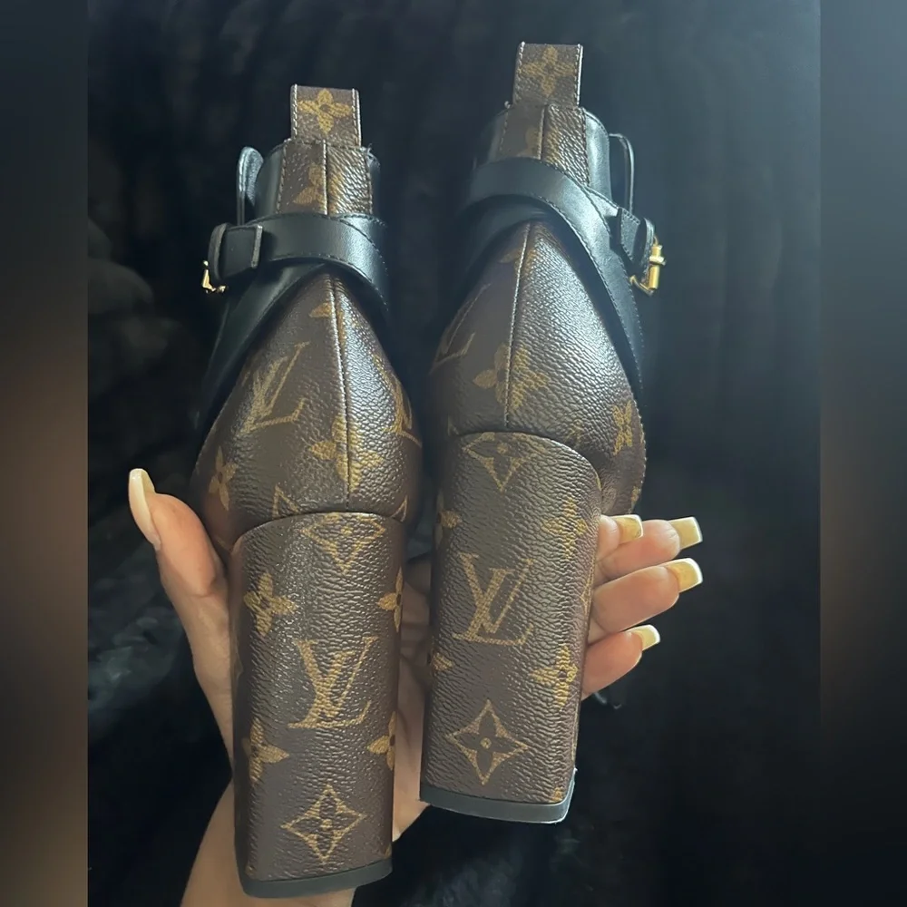 Louis Vuitton Leather Monogram Booties